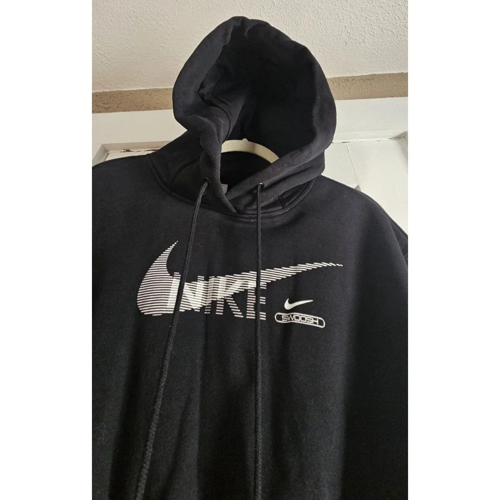 NIKE Swoosh fleece pullover‎ crop hoodie woman XS black